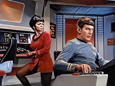 Uhura And Spock Spock Uhura Tos Leonard Nimoy Star Trek Nichelle Nichols Hd Wallpaper