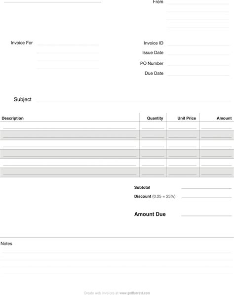 Printable Blank Invoice Template Word Printable Templates
