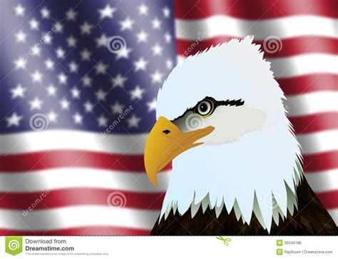 American Flag And Eagle Head Stock Illustration Image 39345186