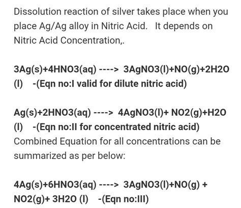 Reaction Of Silver With Nitric Acid Chemistry The P Block Elements