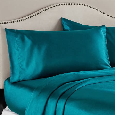 Mainstays Piece Luxury Satin Sheet Pillowcase Set Walmart Com