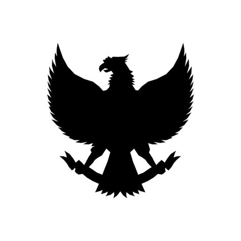 El Negro Silueta De Garuda Pancasila Indonesia Símbolo Vector Diseño
