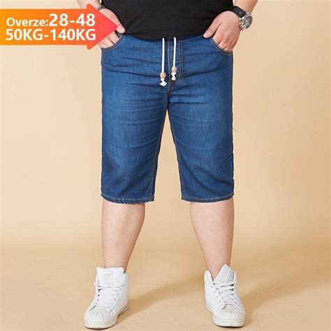 Buy Summer New Men S Loose Fit Short Jeans Fashion Cotton Stretch Lace Denim Shorts Blue Short