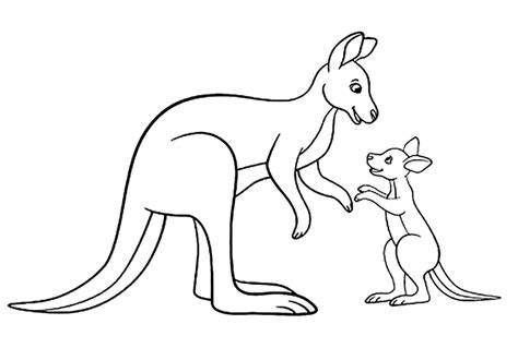 Kangaroos to color for children - Kangaroos Kids Coloring Pages