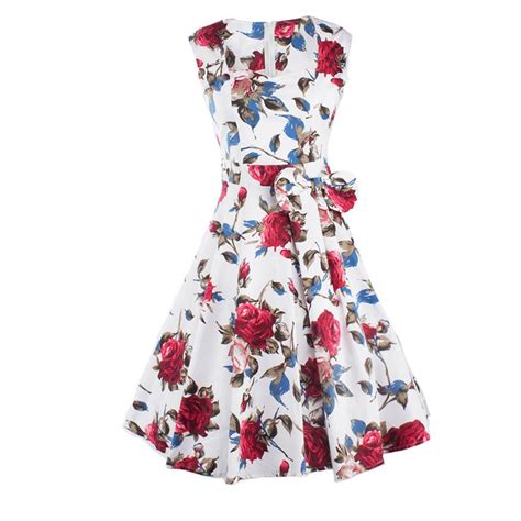 Summer Dress 2017 Vintage Rockabilly Dress 60s 50s Retro Swing Floral