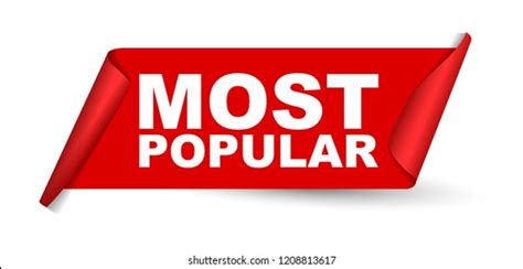 Most Popular Red Label Ribbon Vector Stock Vector Royalty Free