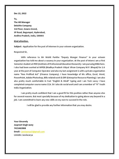 Assignment Cover Letter And Resume Pdf