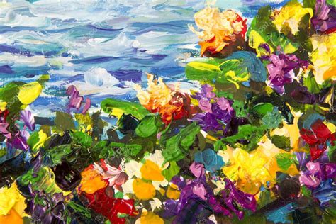 Abstract Impressionism Floral Landscape Oil Painting Palette Knife