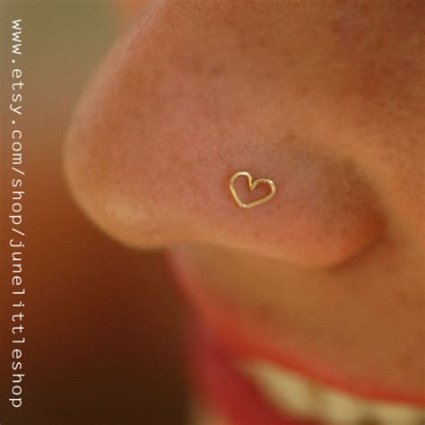Heart Nose Stud Tiny Nose Stud Nose Piercing Heart Tragus Etsy
