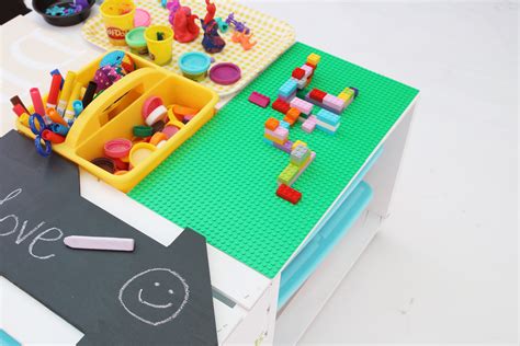 Diy Kids Activity Center Lego Table Made With 4 Wood Crates Cathie