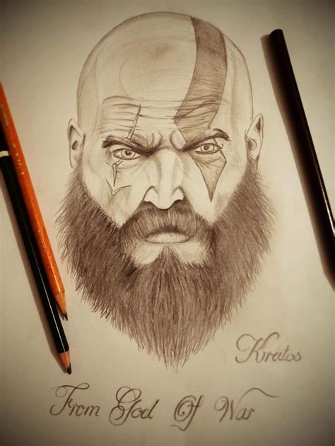 Kratos From God Of War God Of War Art Drawings Sketches Creative