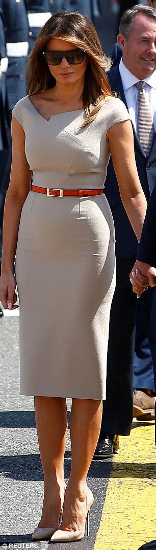 Melania Trump Wears Roland Mouret Dress And Louboutins In London Daily Mail Online