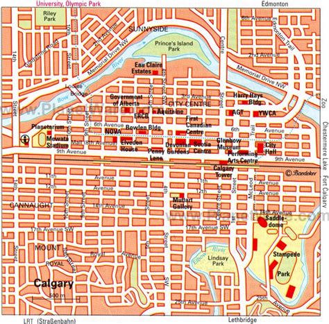 Detailed City Map Of Calgary Street Map