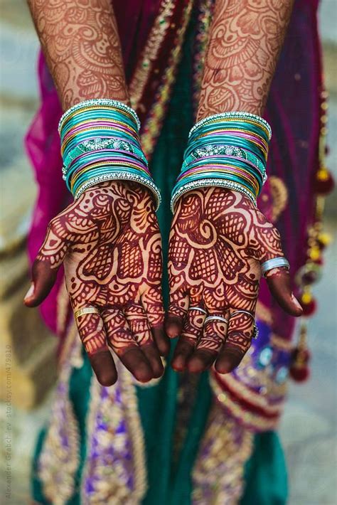 The Hands Decorated With Traditional Henna India Henna Mehendi