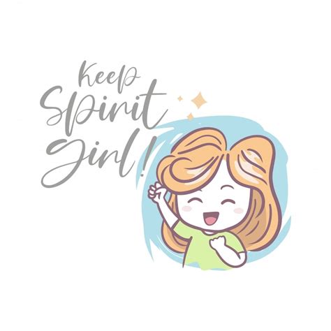 Premium Vector Cute Girl With Quote
