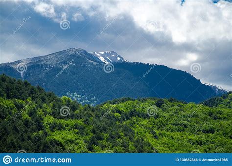 View Of Mountains Olympus Pieria Macedonia Greece Stock Photo