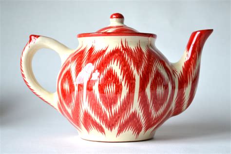 Uzbek Ceramic Tea Set For Persons Ml Teapot And Etsy
