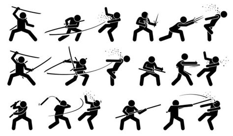 Stick Figures Japan Japanese Chinese Asian Martial Arts Artist Etsy