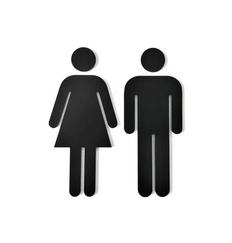 Male Female Bathroom Figures Set Of 2 Restroom Door Sign Etsy