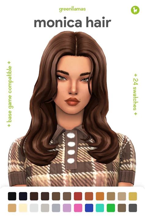 Monica Hair Greenllamas Greenllamas On Patreon In 2022 Sims 4