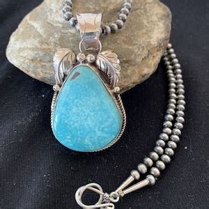 Stunning Sterling Silver Navajo Pearls Kingman Turquoise Etsy
