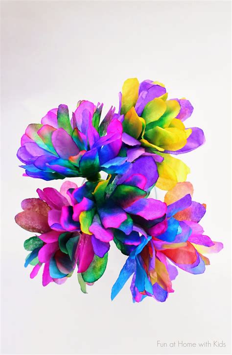 Vibrantly Colored Coffee Filter Flowers
