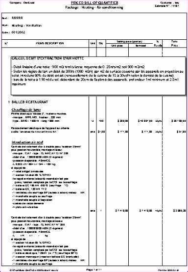 The main components the calculation of economic efficiency the investment project in excel. Bill Of Quantities Template Excel | printable schedule ...