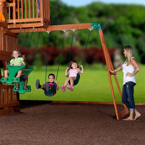 Backyard Discovery Skyfort Ii All Cedar Swing Set And Reviews Wayfair