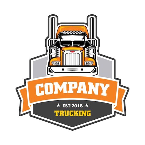 Logotipo Del Emblema De La Empresa De Camiones Vector Premium