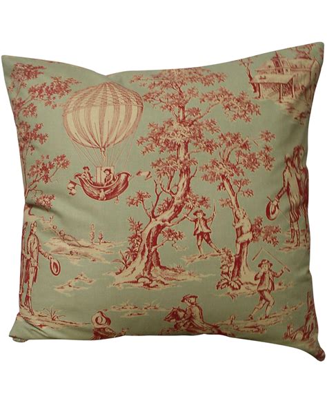 Sage And Red Toile Pillow Red Toile Toile Pillows Shop Decorative