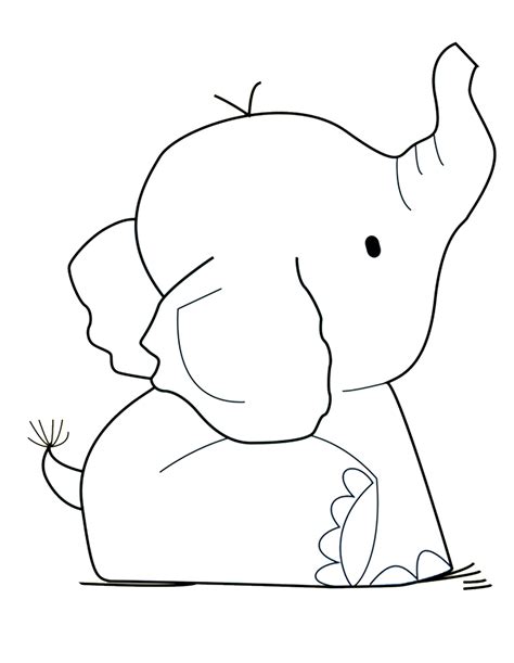Cute Baby Elephant Coloring Pages Sketch Coloring Page
