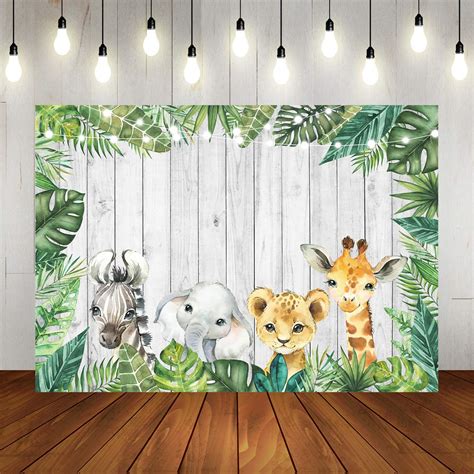 Buy Woodland Baby Shower Backdrop Jungle Animals Birthday Photography