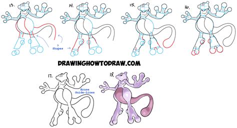 How To Draw Mewto From Pokemon Go Easy Step By Step Drawing Tutorial
