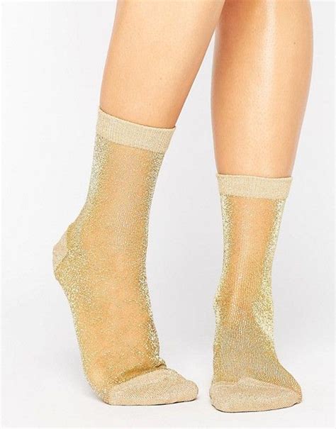 Asos Sheer Glitter Ankle Socks Asos Ankle High Socks Socks Women