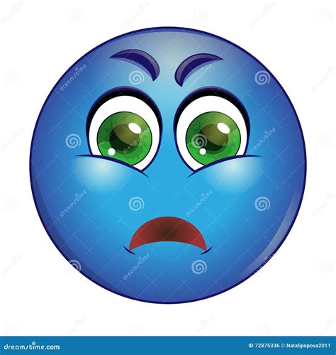 Grumpy Emoticon Vector Illustration On White Background Stock Vector