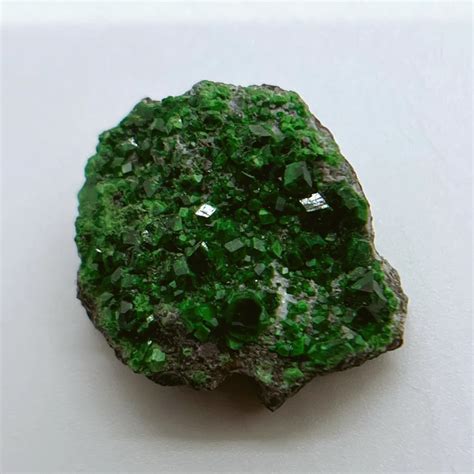 Natural Uvarovite Green Garnet Crystals On Chromite Matrix Etsy