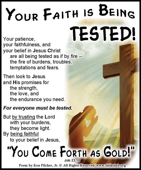 Your Faith Is Being Tested Faith Inspirational Poems Christian Posters