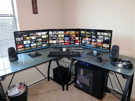 30 Coolest And Inspiring Multi Monitor Gaming Setups Computer Desk