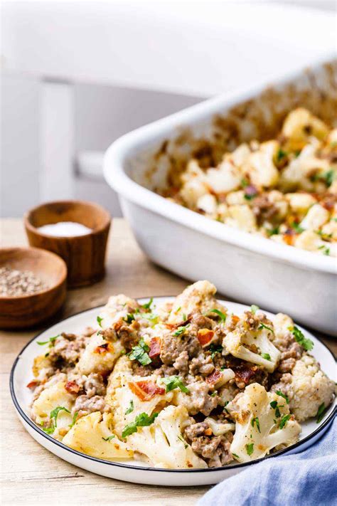 In particular, the beef tamale casserole is a surefire win, with a cornbread top covering up all the cheesy, beefy goodness. Loaded Cauliflower Ground Beef Casserole (Paleo-Friendly ...