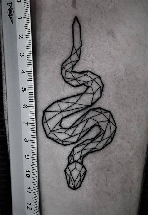Geometric Snake Tattoo