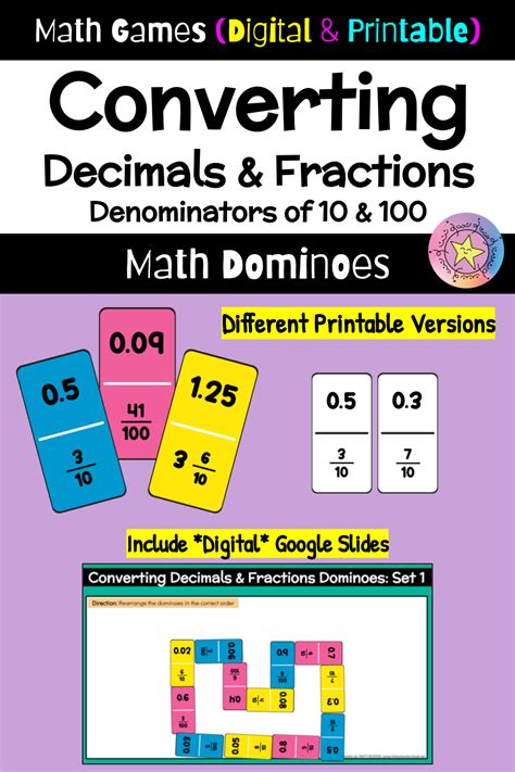 7th Grade Math Math Class Converting Decimals Printable Math Games