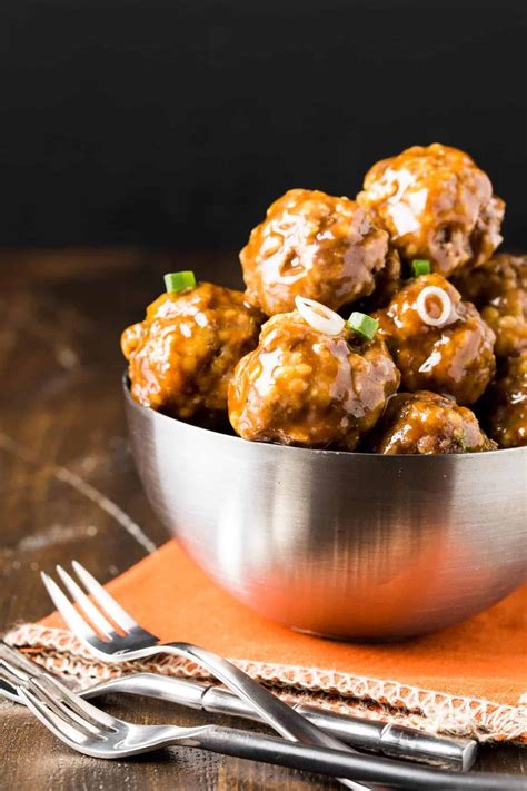 Saucy Asian Meatballs Asian Meatballs Asian Recipes Appetizer Recipes