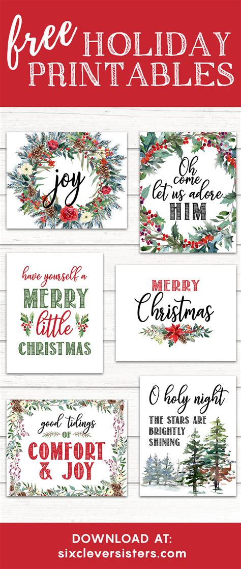 6 Free Printable Christmas Signs Six Clever Sisters