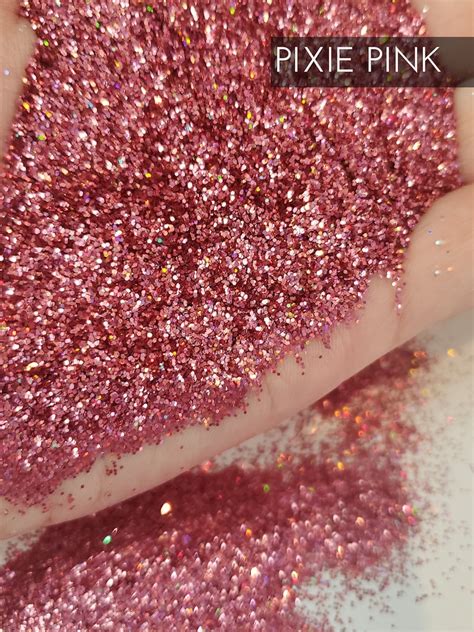 Pixie Pink Holographic Glitter 015 Hex Poly Tumbler Making Etsy
