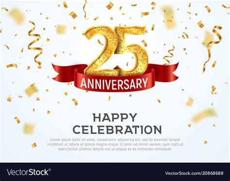 25 Years Anniversary Banner Template Royalty Free Vector