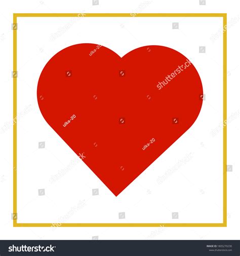 Beautiful Red Heart Vector Flat Illustrationvalentines Stock Vector