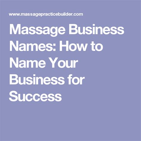 Massage Business Names How To Name Your Business For Success Massage