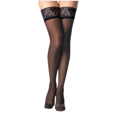 Comeondear Patchwork Mesh Lace Top Sexy Women Stockings Black Charming