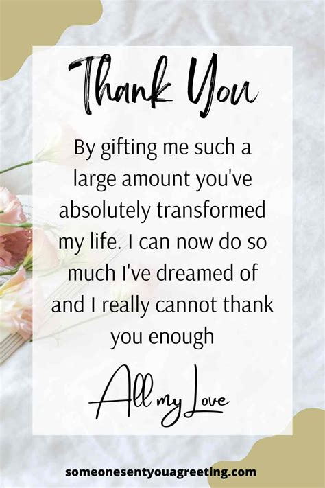 What To Write In A Thank You Card For Money Someone Sent You A Greeting