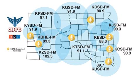 Sdpb Radio Coverage Map For South Dakota And Neighboring States